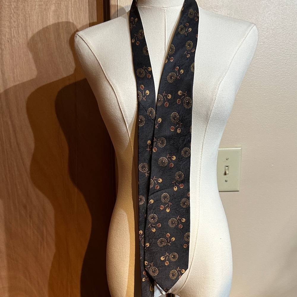 Fendi vintage blue Tie with Gold Accents